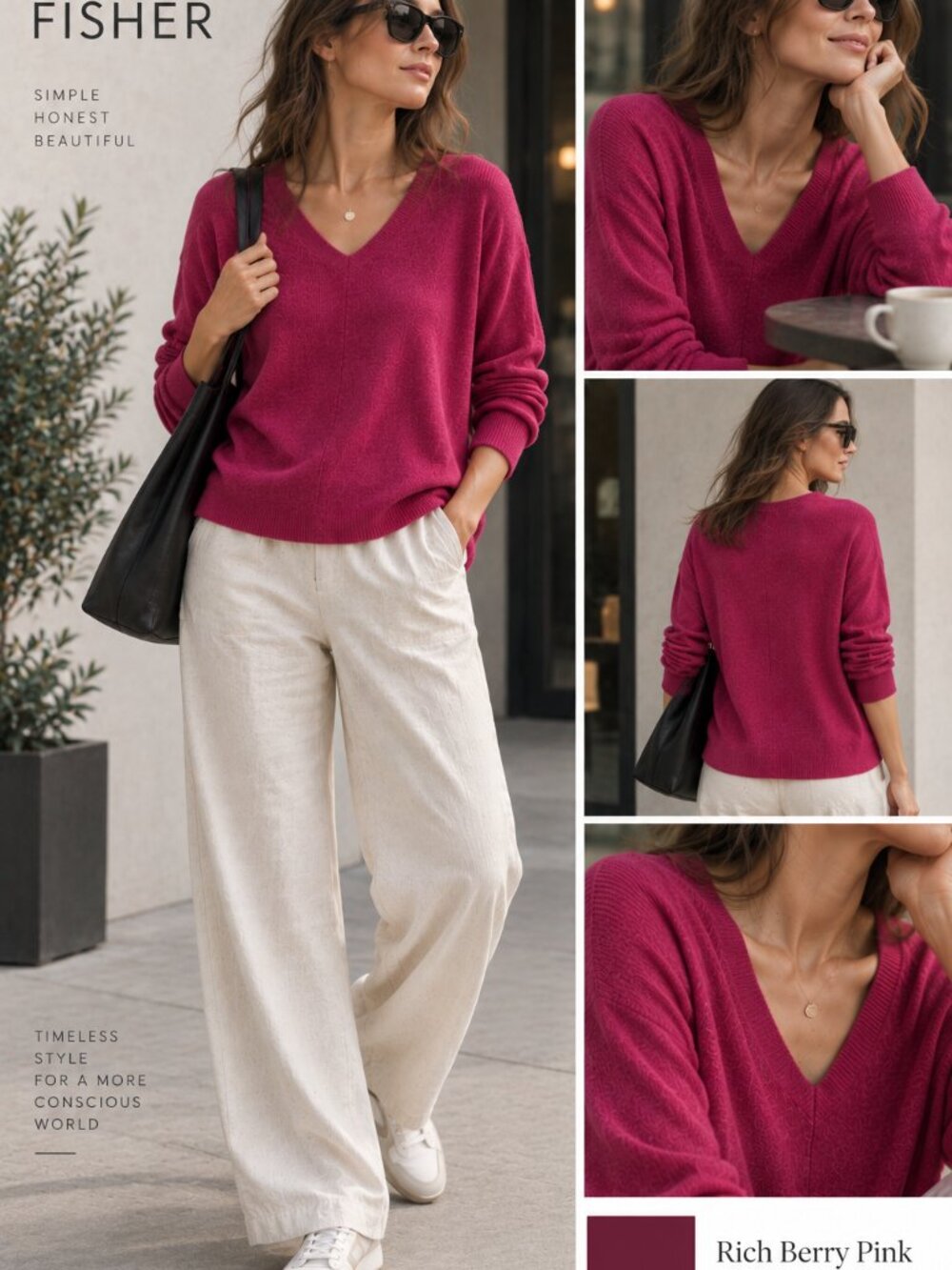 EILEEN FISHER Organic Linen Cotton Slub Sweater